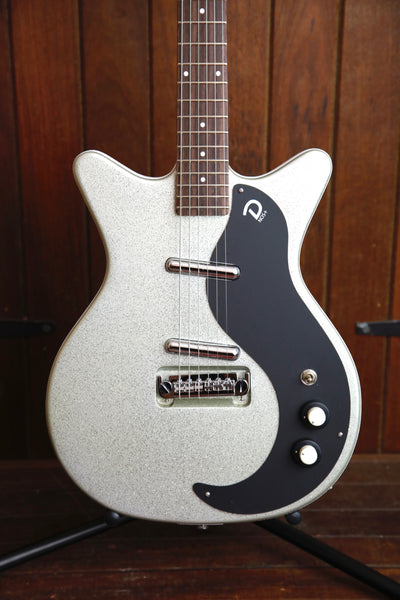Danelectro '59M NOS+ Silver Metal Flake Double Cut Electric Guitar