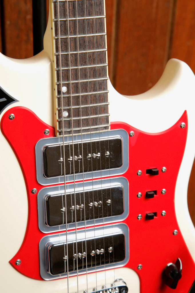 Eastwood "Sharkbite" Fyrbyrd Vintage White Electric Guitar