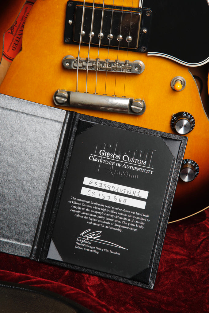 Gibson Custom Shop ES-339 Semi-Hollow Vintage Sunburst Electric Guitar Pre-Owned
