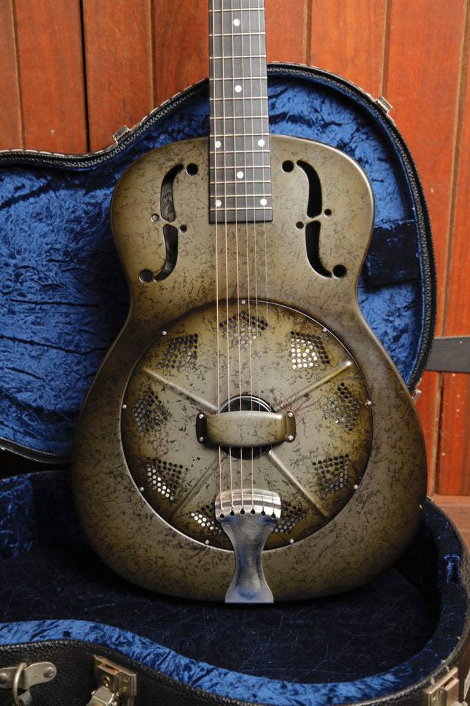 National NRP Black Rust Reso-Phonic Resonator Guitar 2010 Pre-Owned