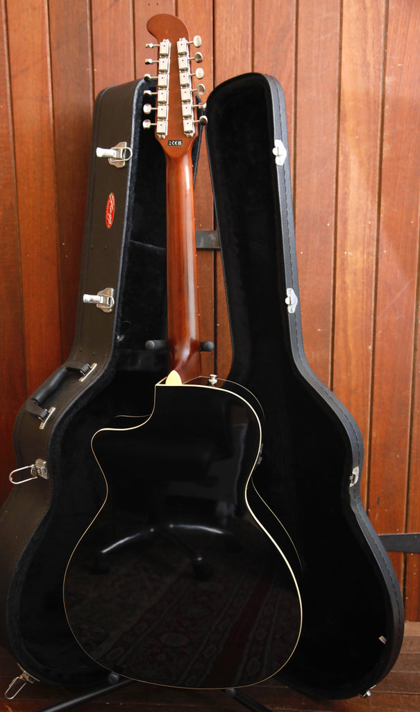 Fender Villager 12-String Acoustic-Electric Guitar Black Pre-Owned