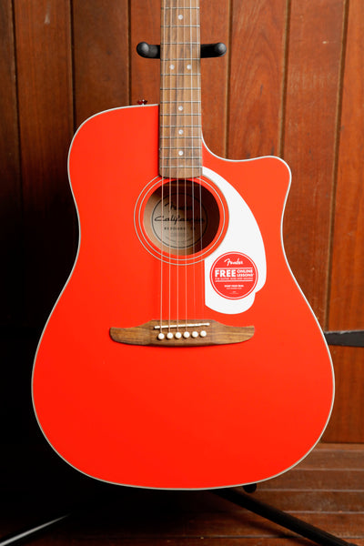 Fender California Standard Redondo CE Fiesta Red Acoustic-Electric Guitar