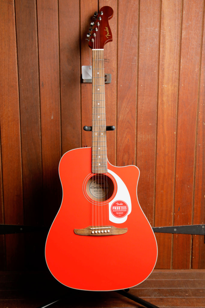 Fender California Standard Redondo CE Fiesta Red Acoustic-Electric Guitar