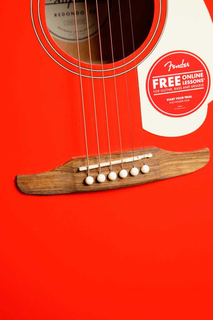 Fender California Standard Redondo CE Fiesta Red Acoustic-Electric Guitar