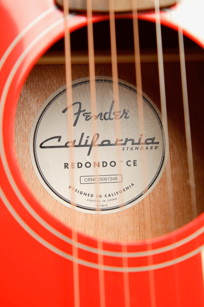Fender California Standard Redondo CE Fiesta Red Acoustic-Electric Guitar