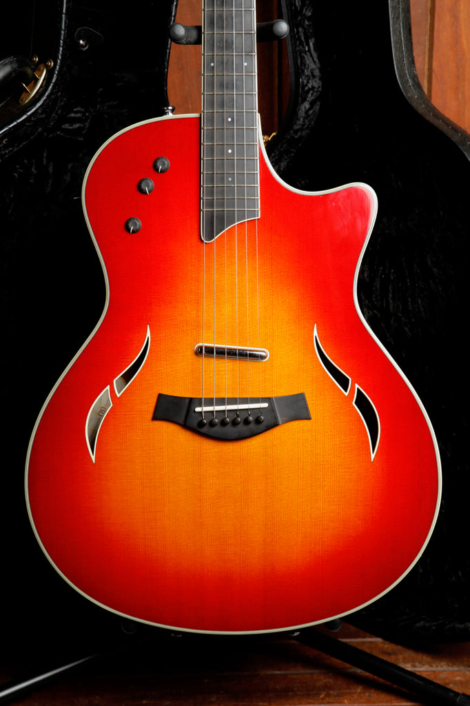 Taylor T5-S Thinline Acoustic-Electric Guitar Red Edgeburst 2005 Pre-Owned