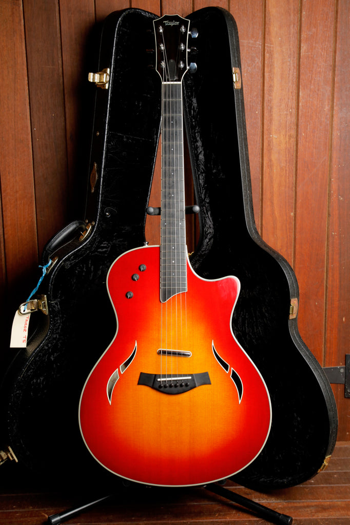 Taylor T5-S Thinline Acoustic-Electric Guitar Red Edgeburst 2005 Pre-Owned