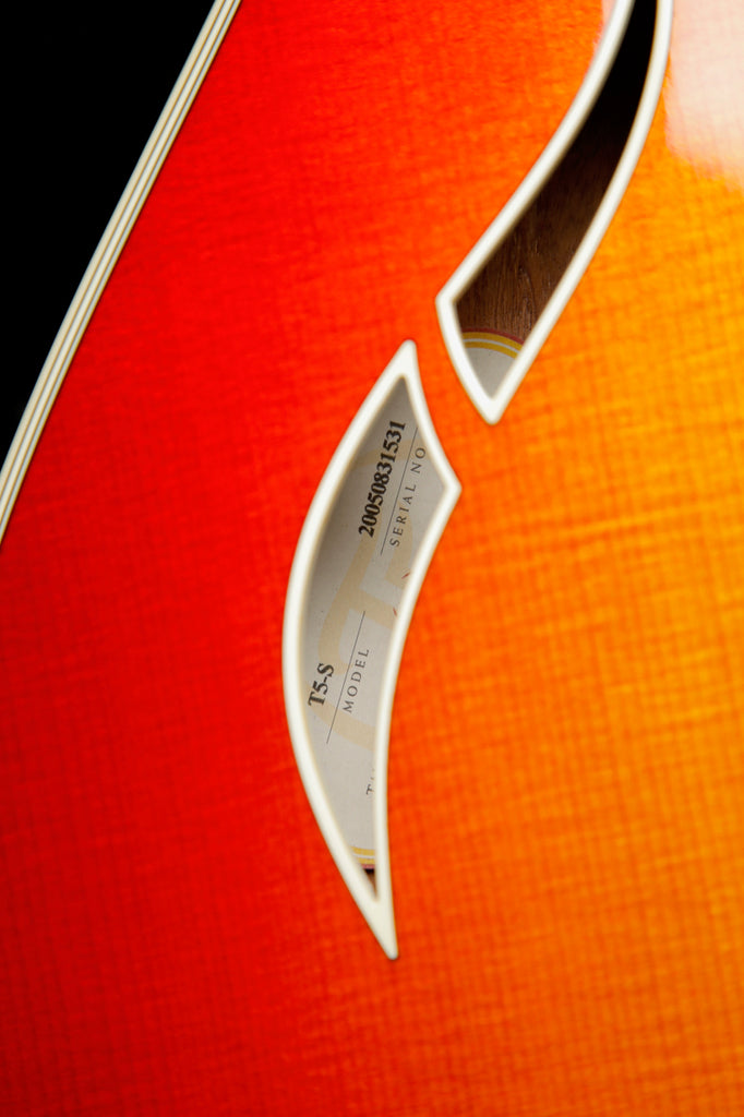 Taylor T5-S Thinline Acoustic-Electric Guitar Red Edgeburst 2005 Pre-Owned