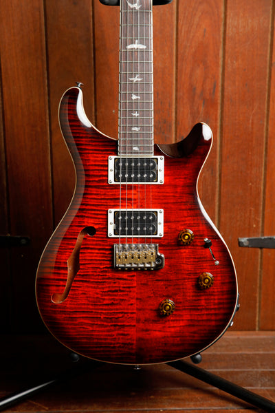 PRS Paul Reed Smith SE Custom 24 Semi-Hollow Piezo Orange Tiger Smokeburst