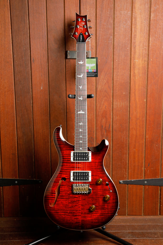 PRS Paul Reed Smith SE Custom 24 Semi-Hollow Piezo Orange Tiger Smokeburst