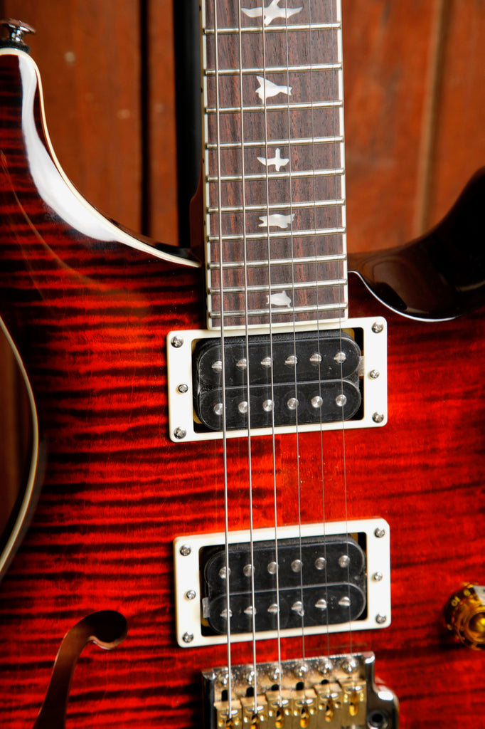 PRS Paul Reed Smith SE Custom 24 Semi-Hollow Piezo Orange Tiger Smokeburst
