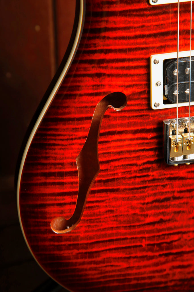 PRS Paul Reed Smith SE Custom 24 Semi-Hollow Piezo Orange Tiger Smokeburst