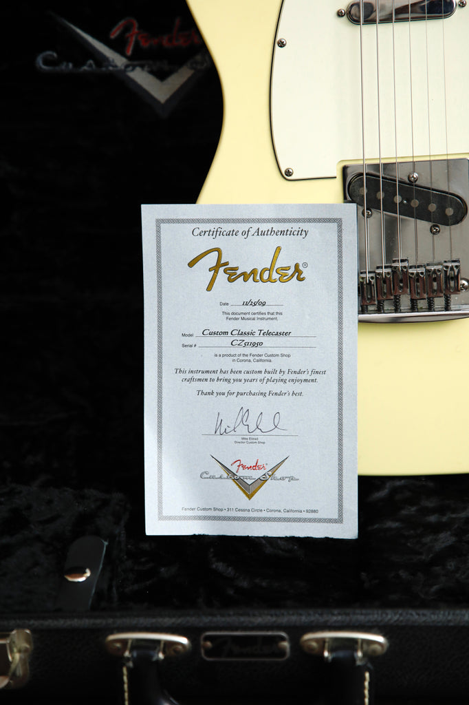 Fender Custom Shop Custom Classic Telecaster Vintage White Electric Guitar 2009