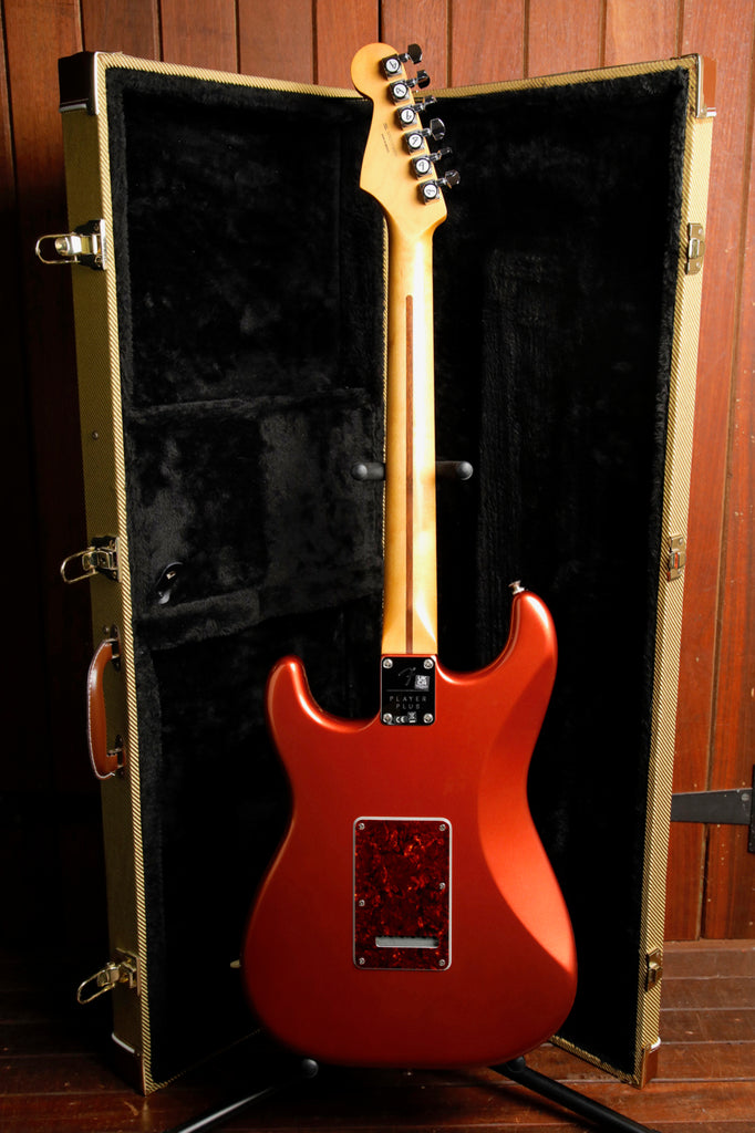 Fender Player Plus Stratocaster Aged Candy Apple Red Electric Guitar w/Case Pre-Owned