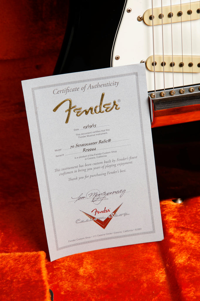 Fender Custom Shop 1970 Relic Stratocaster Black Electric Guitar 2015 Pre-Owned