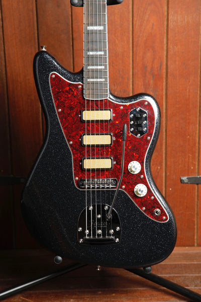 Fender Limited Edition Gold Foil Jazzmaster Black Sparkle Electric Guitar