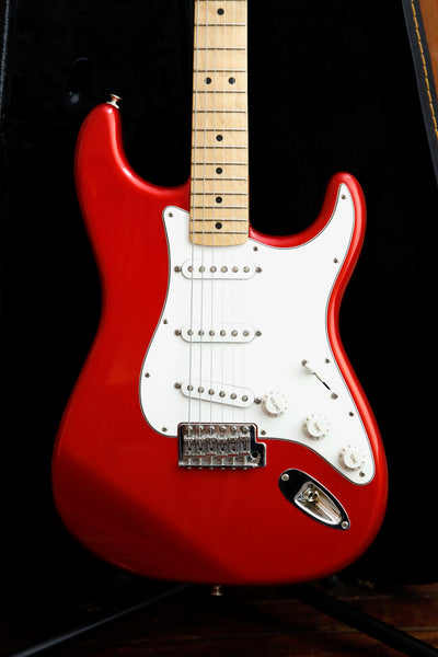 Fender Standard Stratocaster Chrome Red Electric Guitar 2007 Pre-Owned