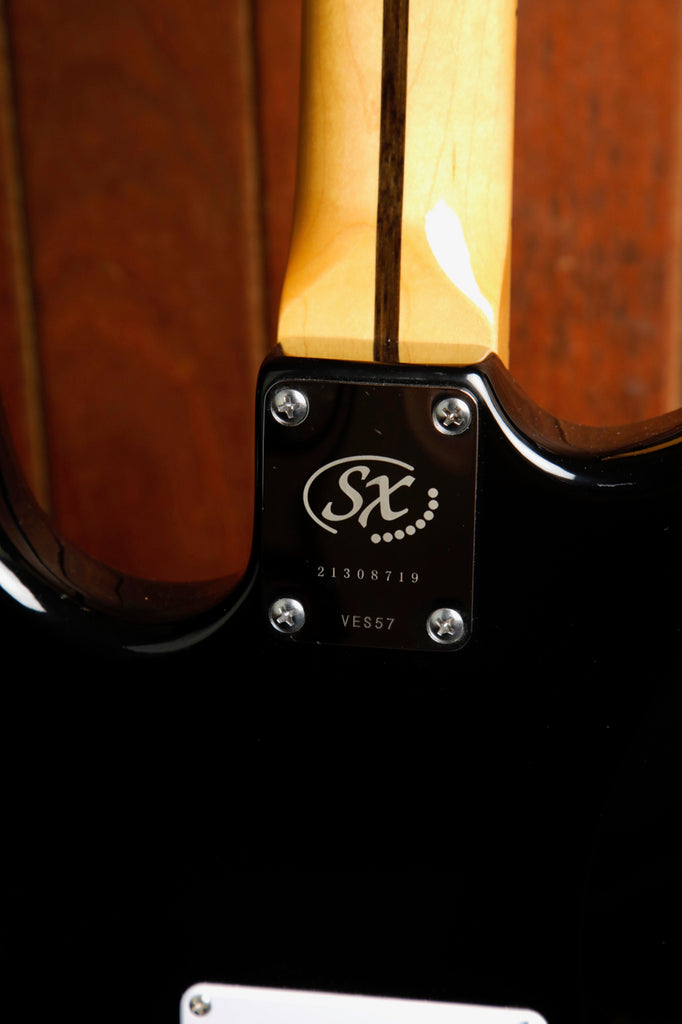 SX Vintage Style Electric Guitar Maple Black with Bag