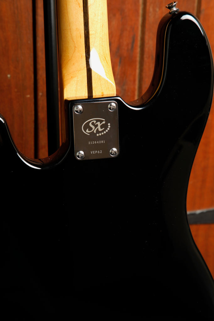 SX Vintage Style PB Bass Solidbody Electric Bass Guitar Black