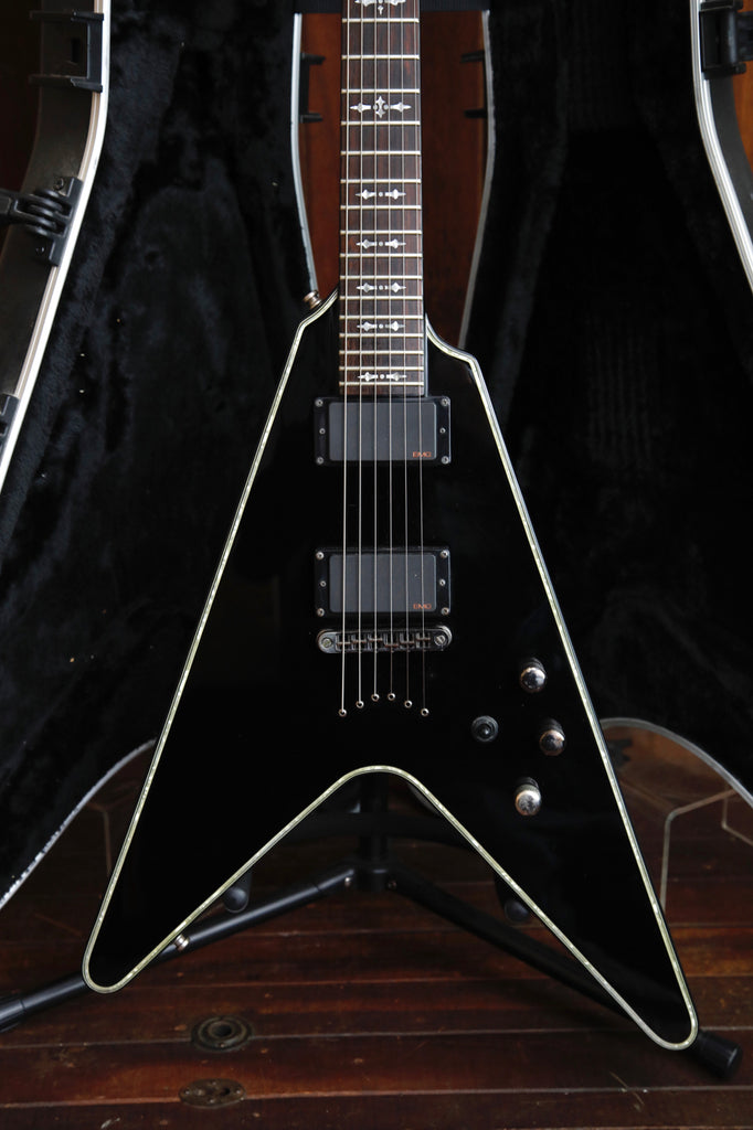Schecter Diamond Series Hellraiser V-1 Gloss Black Electric Guitar Pre-Owned