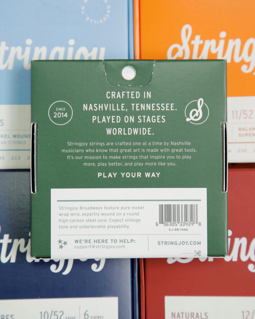 Stringjoy Broadways Classic Light (10-46) Pure Nickel Electric Guitar Strings