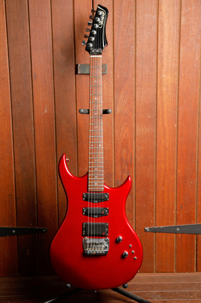Vantage V-338T Steel Metallic Red HSS Electric Guitar MIJ 1986 Pre-Owned