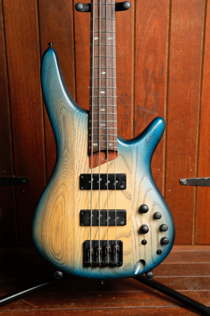Ibanez SR600E Cosmic Blue Starburst Flat Bass Guitar Pre-Owned