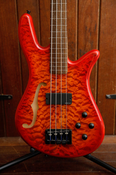 Spector SpectorCore 4 Lined Fretless Semi-Hollow 4-String Bass Guitar Amber Burst Pre-Owned