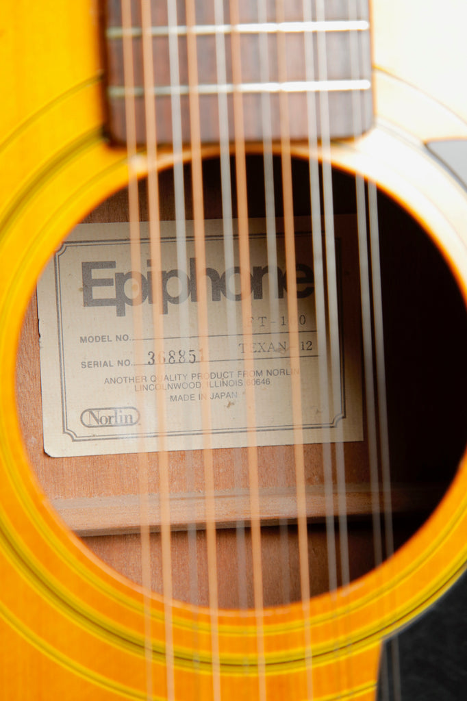 Epiphone FT-160 Texan-12 Sunburst 12-String Acoustic Guitar MIJ 1970s Pre-Owned