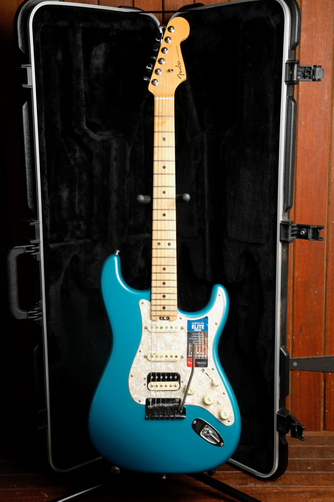 Fender American Elite Stratocaster HSS Shawbucker Electric Guitar Ocean Turquoise 2018 Pre-Owned