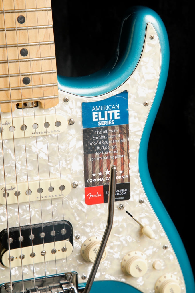 Fender American Elite Stratocaster HSS Shawbucker Electric Guitar Ocean Turquoise 2018 Pre-Owned