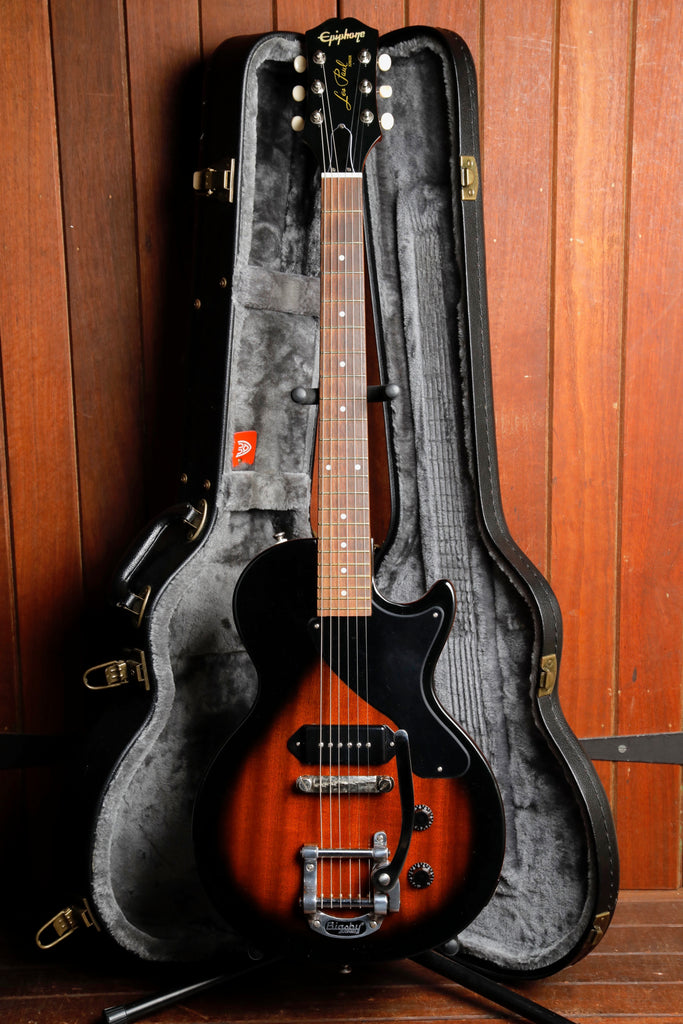 Epiphone Les Paul Junior Vintage Sunburst w/Bigsby & Case Pre-Owned