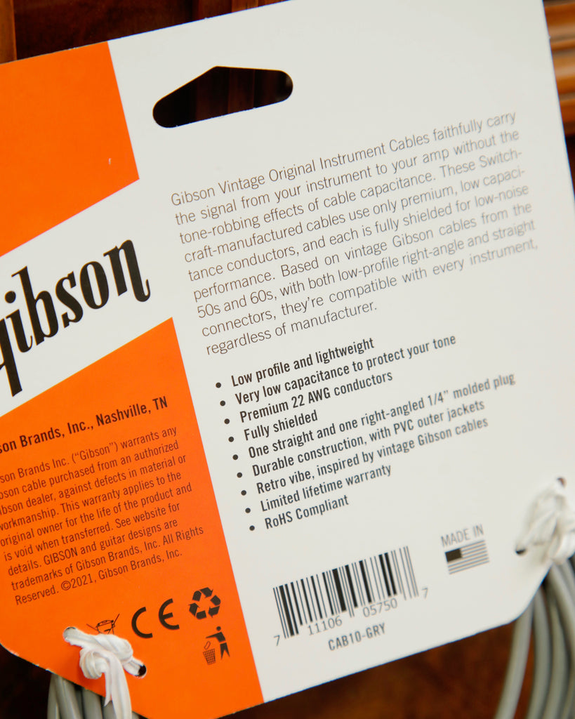 Gibson Vintage Original Instrument Cable 10ft 3m