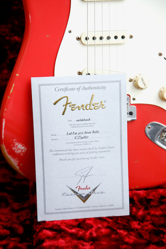 Fender Custom Shop LTD Fat 50's Stratocaster Relic Fiesta Red Electric Guitar 2018 Pre-Owned
