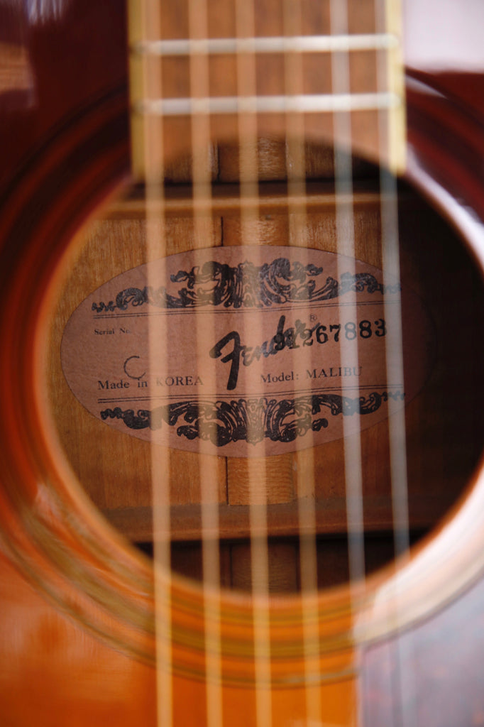 Fender Malibu 1991 Dreadnought Sunburst Acoustic Guitar Pre-Owned