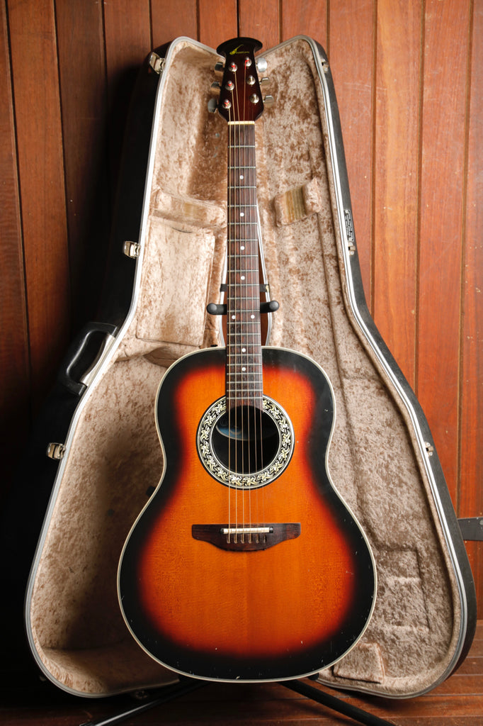 Ovation Pinnacle 3712 Sunburst Acoustic-Electric Guitar Vintage MIJ Pre-Owned