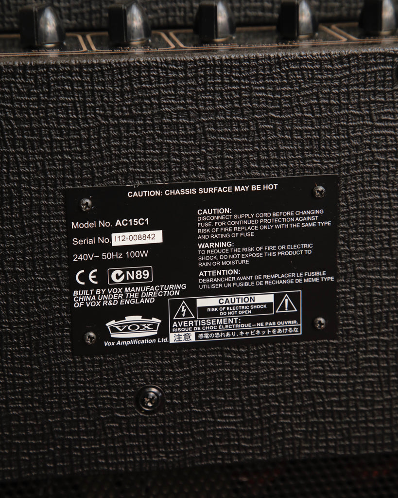 Vox AC15C1 15-Watt 1x12" Greenback Valve Guitar Combo Amplifier Pre-Owned
