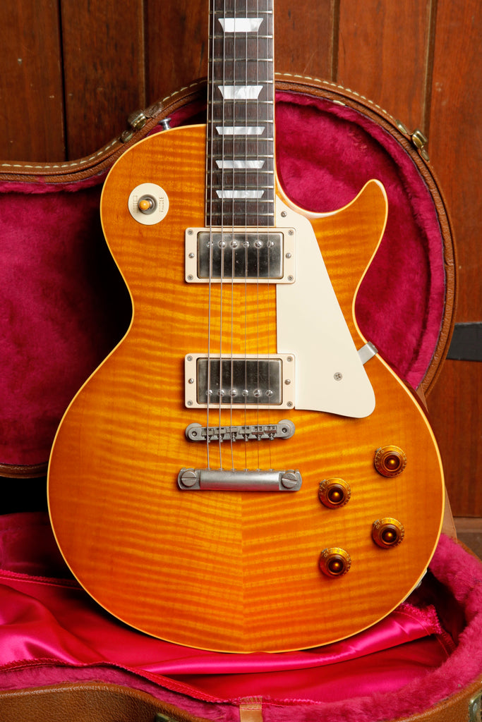 Gibson Custom 1958 Les Paul Standard Lemon Burst Electric Guitar 2002 Pre-Owned