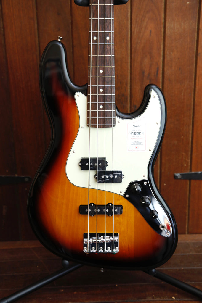 Fender Made In Japan Hybrid II 2024 Collection 3-Colour Sunburst Jazz Bass PJ