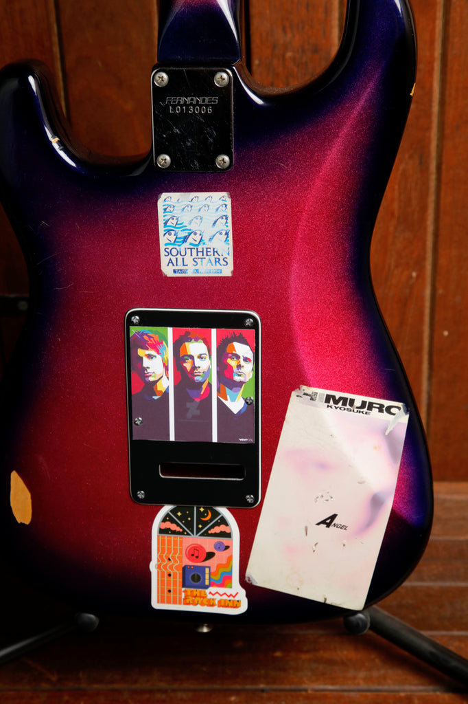 Fernandes FST-65 Purple Sparkle Burst Electric Guitar 1980s MIJ Pre-Owned