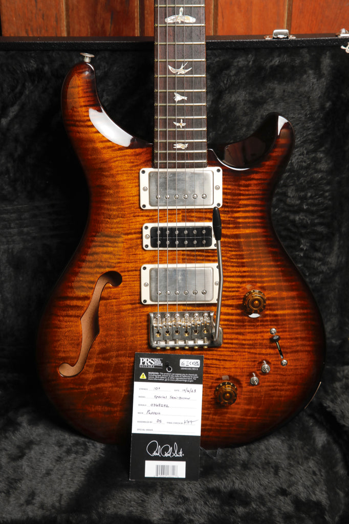 PRS Special Semi-Hollow Electric Guitar Black Gold Burst 2023 Pre-Owned