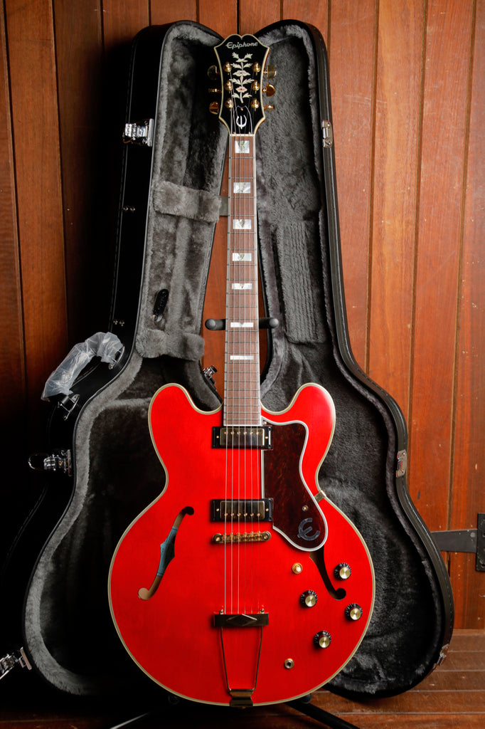 Epiphone Masterbuilt Gem Archer Sheraton Cherry Red Semi-Hollow Electric Guitar