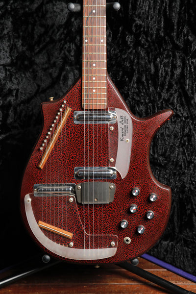 Coral Electric Sitar 1967 Vincent Bell Signature Red Crackle Finish Pre-Owned