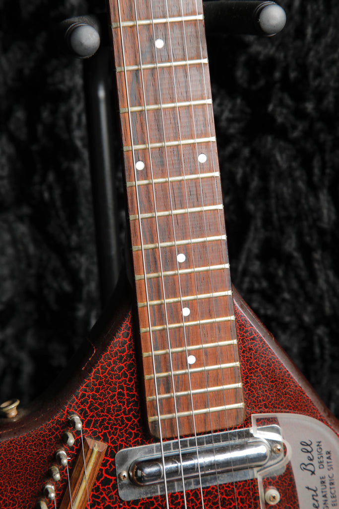 Coral Electric Sitar 1967 Vincent Bell Signature Red Crackle Finish Pre-Owned