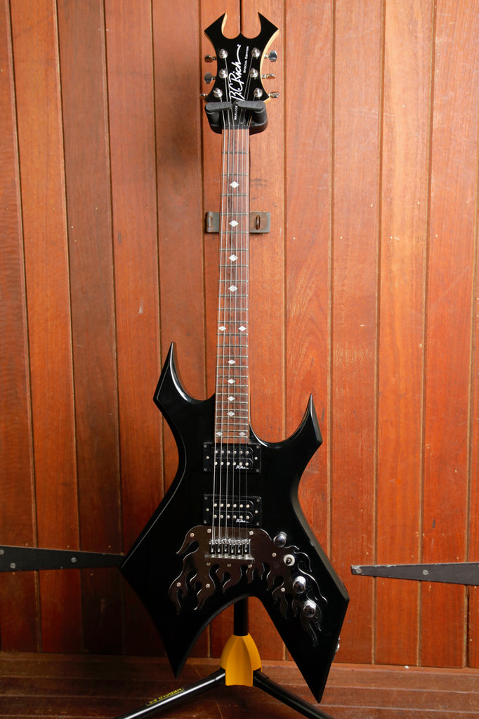 B.C. Rich Afterburner Warlock Black Electric Guitar Pre-Owned
