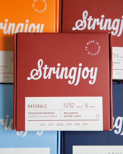 Stringjoy Naturals Super Light Gauge (11-52) Phosphor Bronze Acoustic Guitar Strings