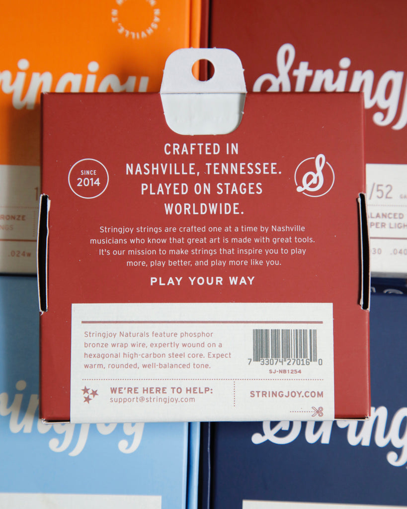Stringjoy Naturals Light Gauge (12-54) Phosphor Bronze Acoustic Guitar Strings