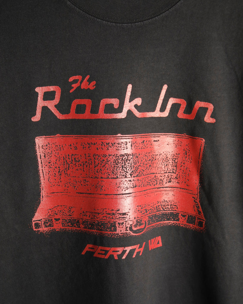 The Rock Inn "Rick-Inn-Backer" T-Shirt - Faded Black/Red