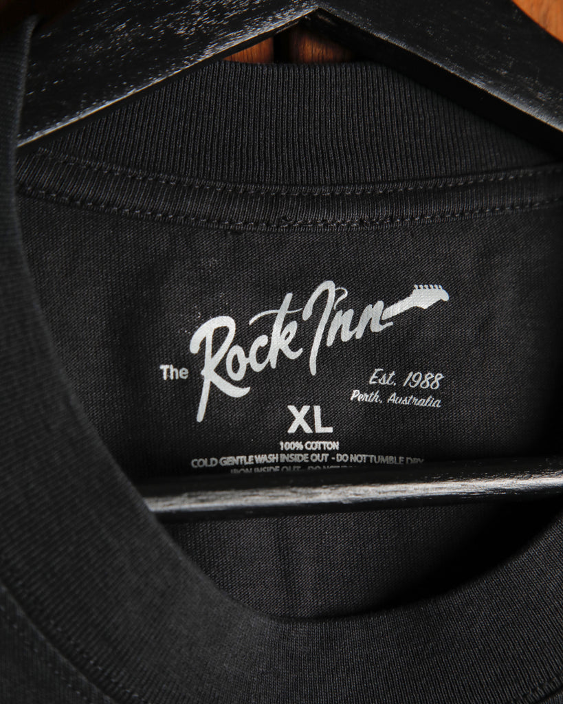 The Rock Inn "Wizard of Rock" T-Shirt - Faded Black/Yellow