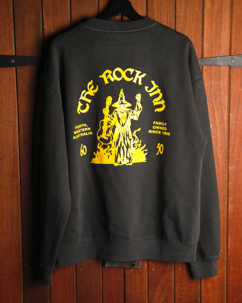 The Rock Inn "Wizard of Rock" Crew Neck Sweatshirt - Faded Black